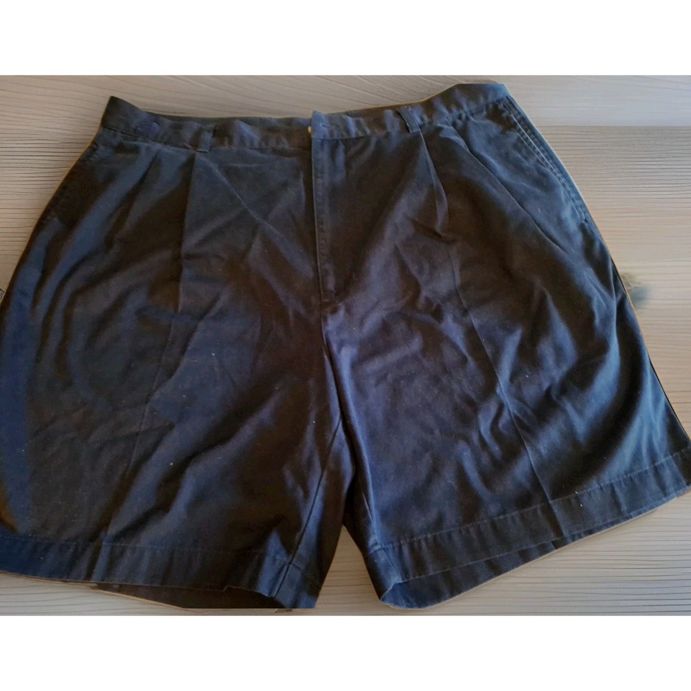 Ahead  Black Mens Casual Relaxed Pleated Front Shorts 100% Cotton 38 R  #184